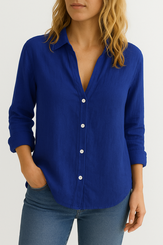 Lapel Button Blouse